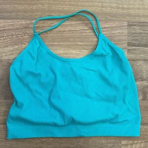Aquamarine tank with cris cross back